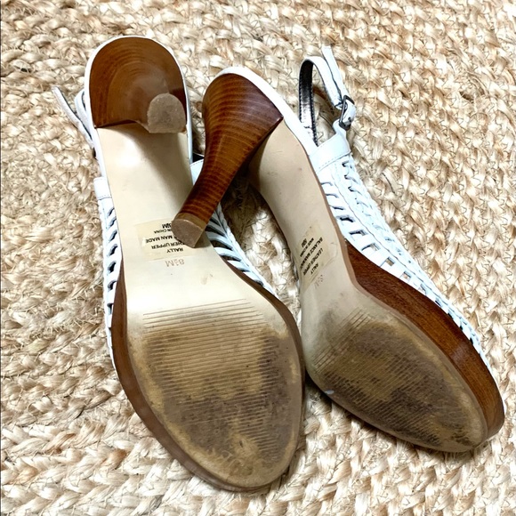 Guess White Woven Slingback Heels, Size 8 1/2 - Picture 3 of 5